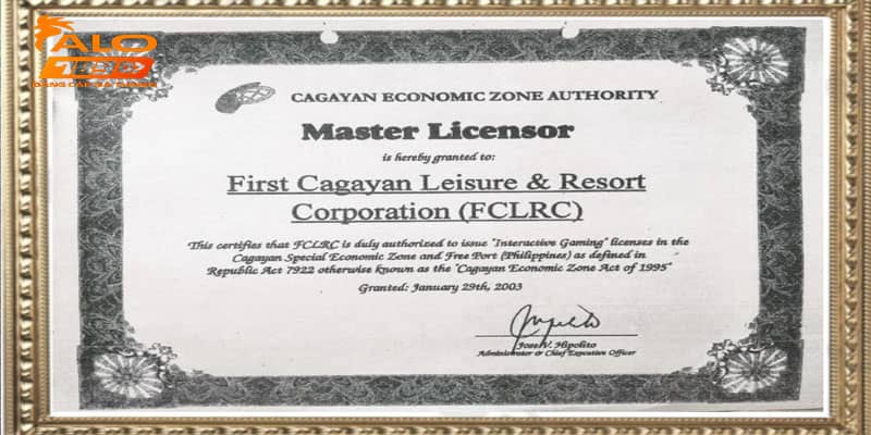 Ảnh giấy phép công nhận từ First Cagayan