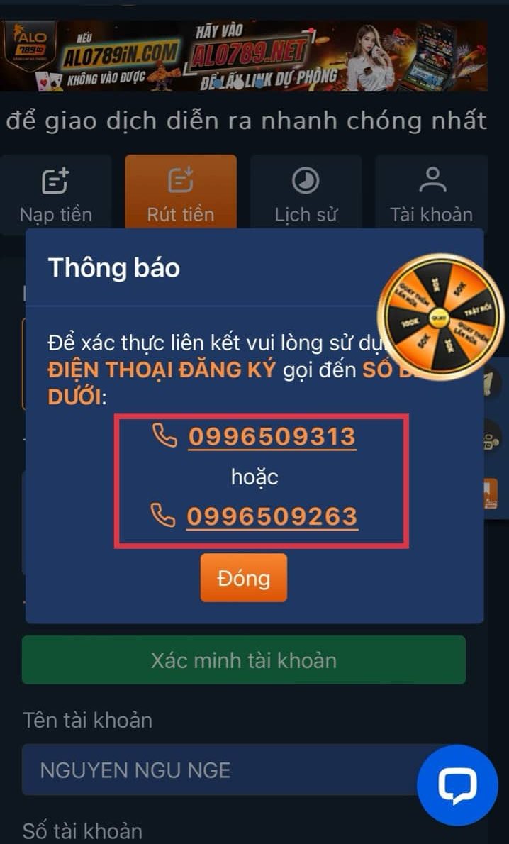 Xác thực thông tin bằng cách gọi qua SDT